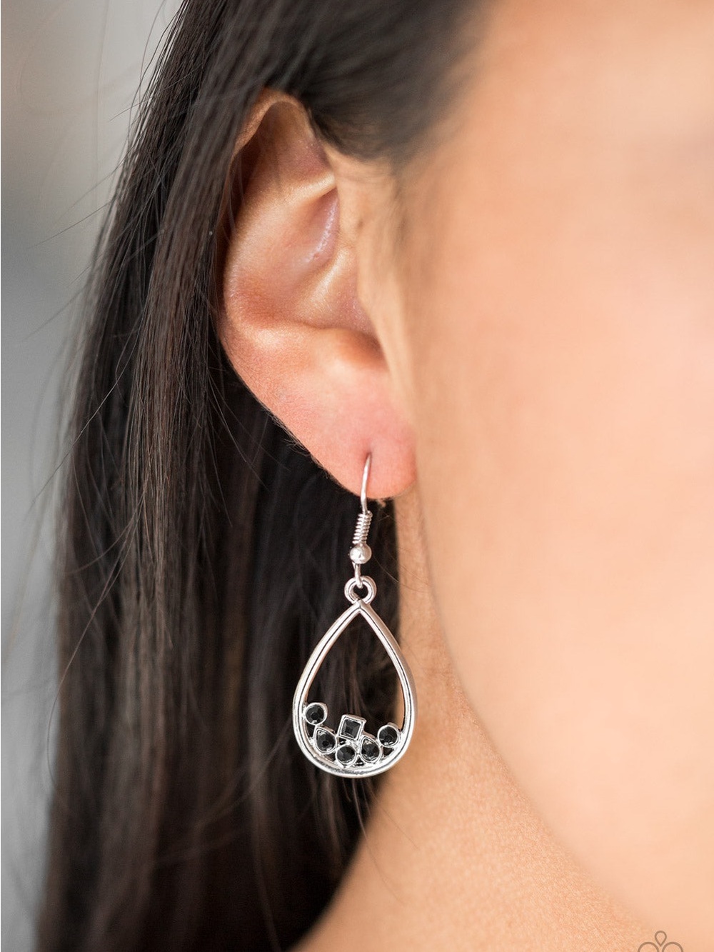 Silver Teardrop Dangle Earrings - Elegant Silver